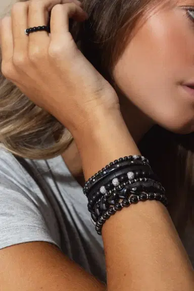 ROBERTO DEMEGLIO Matte Black Sfera Bracelet | Thumbnail 2