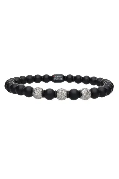 ROBERTO DEMEGLIO Matte Black Sfera Bracelet | Thumbnail 1