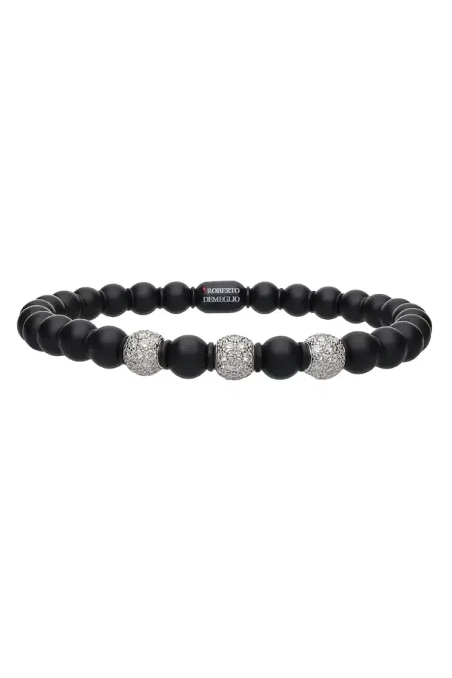 ROBERTO DEMEGLIO Matte Black Sfera Bracelet