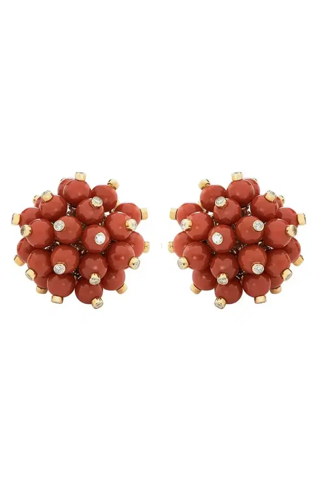 ALETTO BROTHERS Mediterranean Coral Diamond Accent Bacca Earrings
