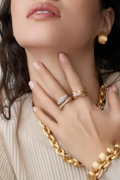 NANIS Medium "Muse" Gold Perle Stud Earrings | Thumbnail 2