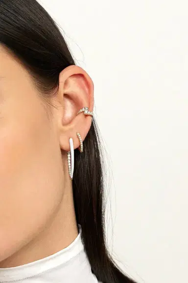 Melissa Kaye Medium Army Green Cristina Earrings | Thumbnail 2 Melissa Kaye Medium Army Green Cristina Earrings | Thumbnail 2