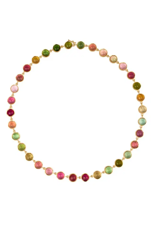 IRENE NEUWIRTH JEWELRY Medium Classic Link Mixed Tourmaline Necklace