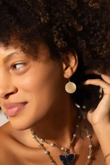 IRENE NEUWIRTH JEWELRY Medium Flat Circle Earrings | Thumbnail 4