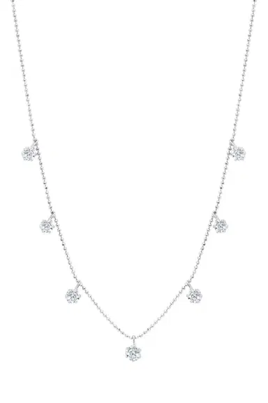 GRAZIELA Medium Floating Diamond Necklace | Thumbnail 1
