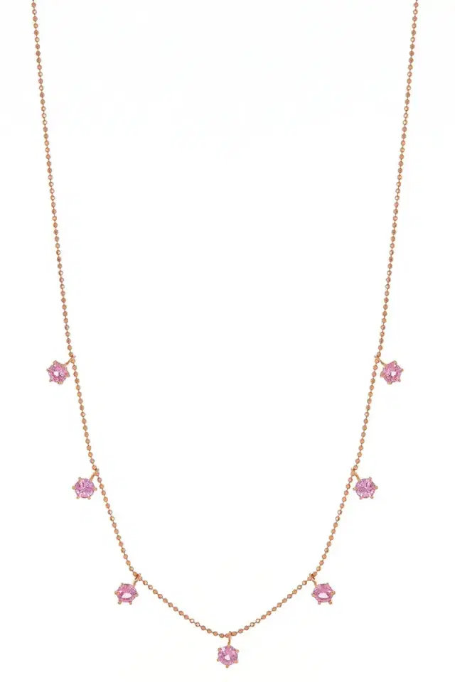 GRAZIELA Medium Floating Pink Sapphire Necklace