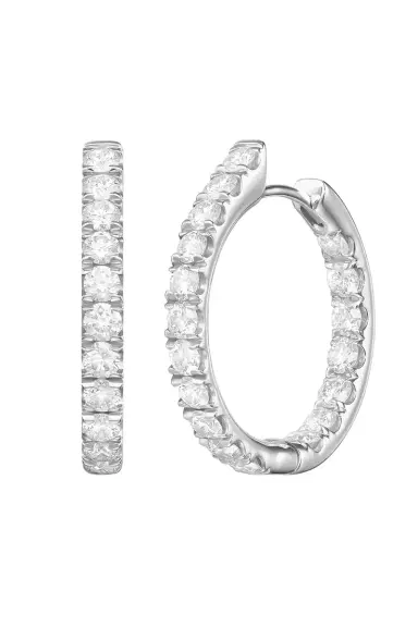 Melissa Kaye Medium Honey Diamond Hoop Earrings | Thumbnail 1