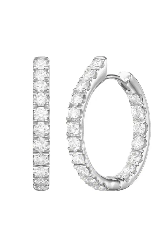 Melissa Kaye Medium Honey Diamond Hoop Earrings