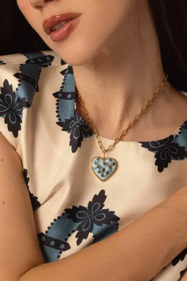 Brent Neale Medium Larimar Heart Necklace | Thumbnail 2