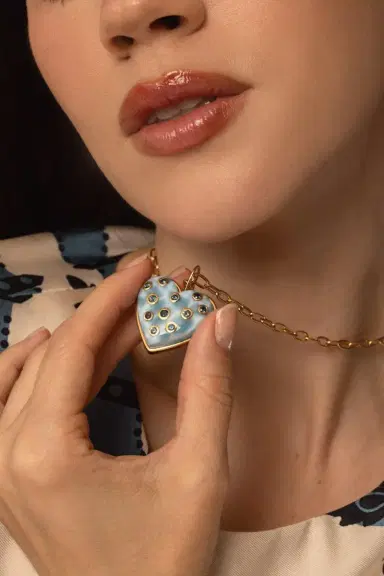 Brent Neale Medium Larimar Heart Necklace | Thumbnail 4