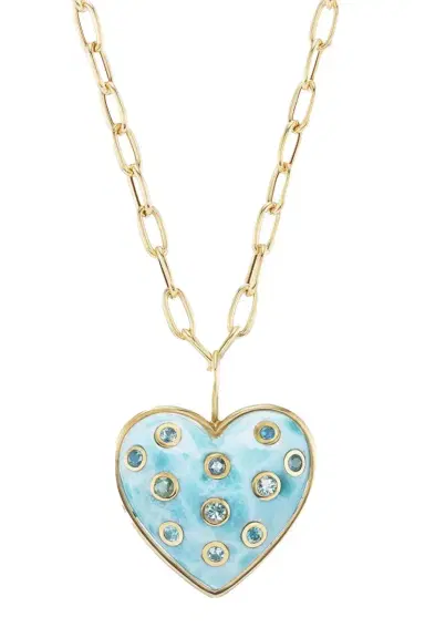 Brent Neale Medium Larimar Heart Necklace | Thumbnail 1