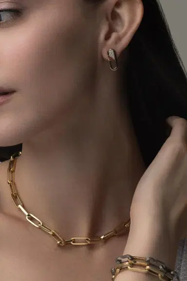 BIZZOTTO Medium Link Paperclip Necklace | Thumbnail 3