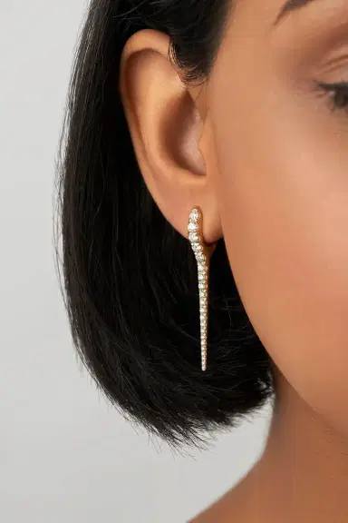 Melissa Kaye Medium Lola Diamond Needle Earrings | Thumbnail 2