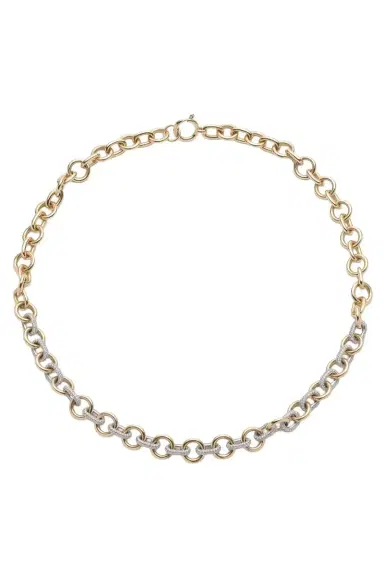 Foundrae Medium Mix Pave Link Necklace | Thumbnail 1 Foundrae Medium Mix Pave Link Necklace | Thumbnail 1