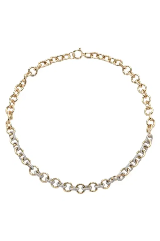 Foundrae Medium Mix Pave Link Necklace