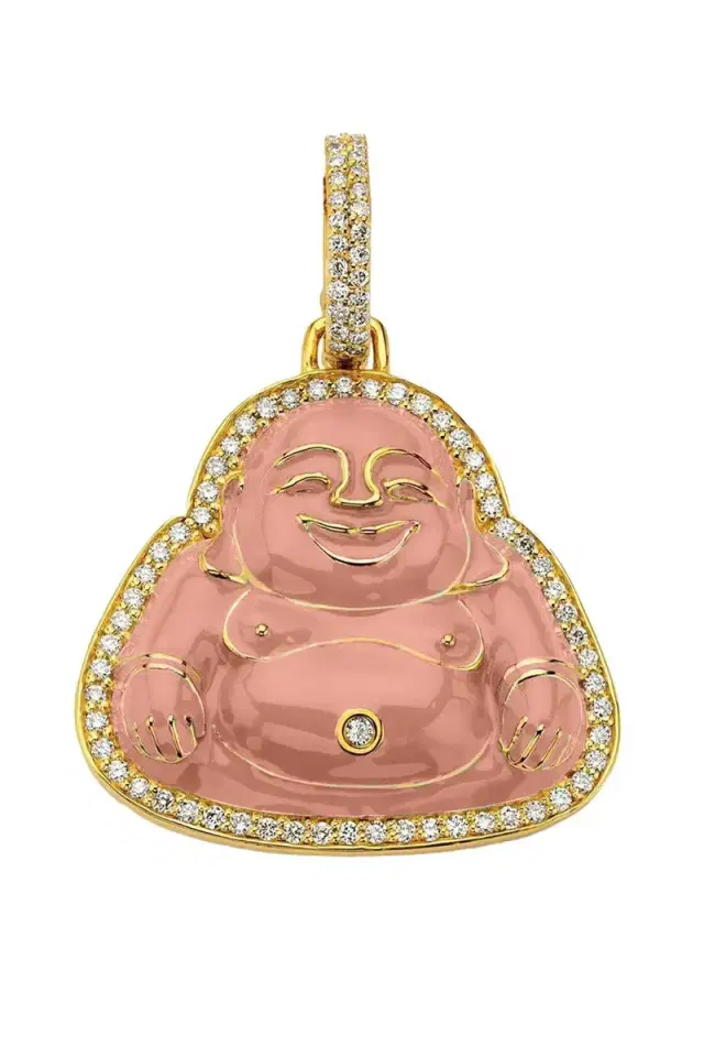 BUDDHA MAMA Medium Pink Happy Buddha Pendant