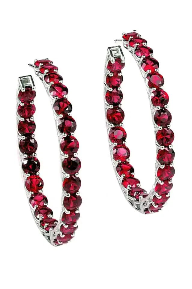 Bayco Medium Ruby Eternity Hoops