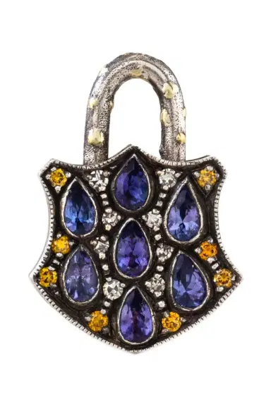 SEVAN BICAKCI Medium Tanzanite Shield Padlock Pendant | Thumbnail 1