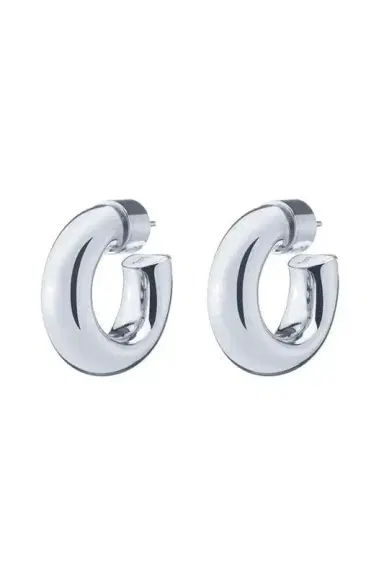 Jennifer Fisher Micro Samira Huggie Earrings - Silver - 0.8in | Thumbnail 1 Jennifer Fisher Micro Samira Huggie Earrings - Silver - 0.8in | Thumbnail 1