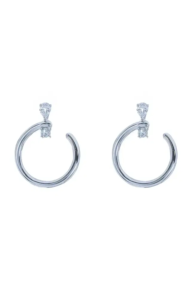 MONICA RICH KOSANN Midi Galaxy Wrap Earrings - Silver