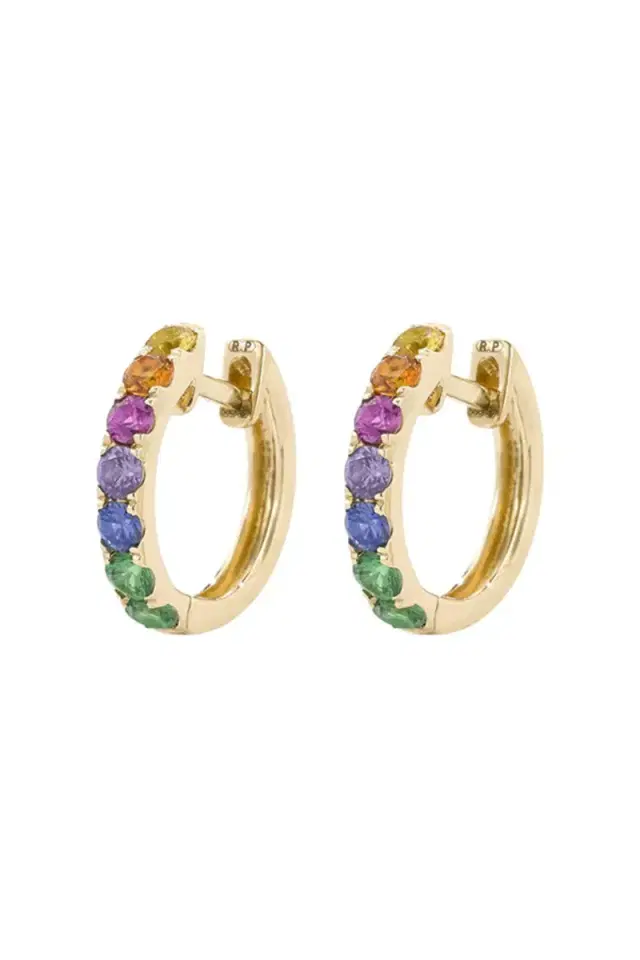 Robinson Pelham Midi Rainbow Hoop Earrings