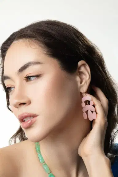 TEN THOUSAND THINGS Mini Cut Stone Pink Opal Chandelier Earrings | Thumbnail 2
