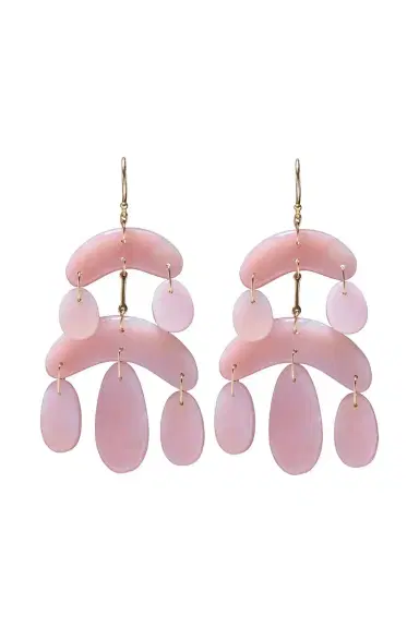 TEN THOUSAND THINGS Mini Cut Stone Pink Opal Chandelier Earrings | Thumbnail 1