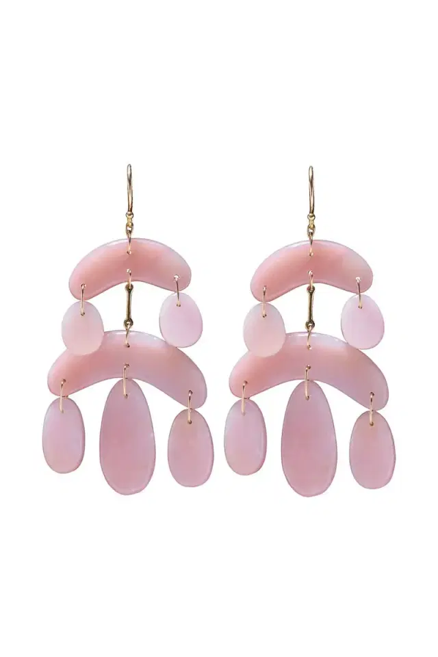 TEN THOUSAND THINGS Mini Cut Stone Pink Opal Chandelier Earrings