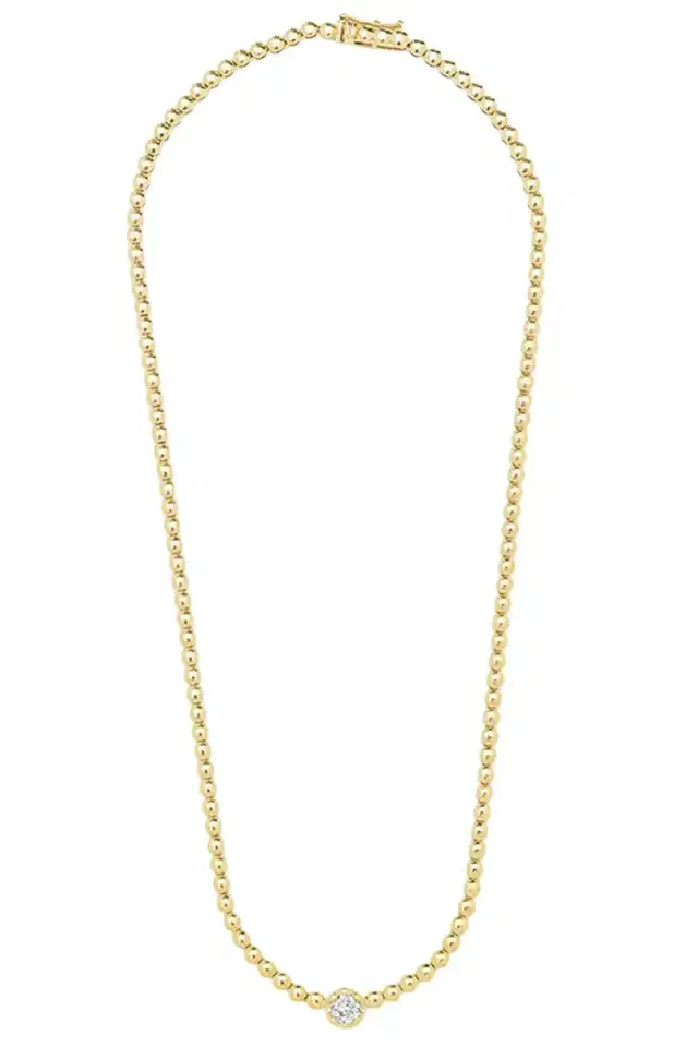 Jennifer Meyer Mini Diamond Bezel Tennis Necklace