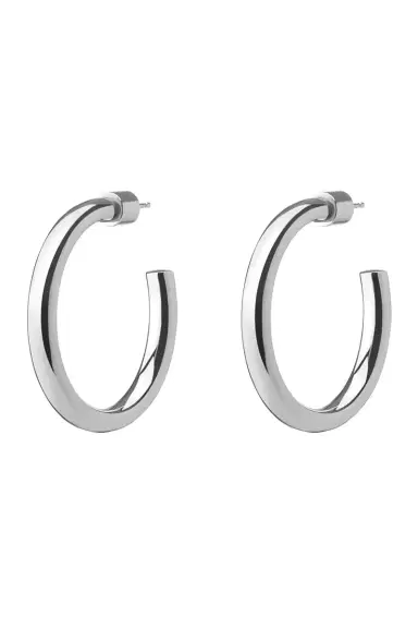 Jennifer Fisher Mini Lilly Hoop Earrings - Silver - 1in | Thumbnail 1