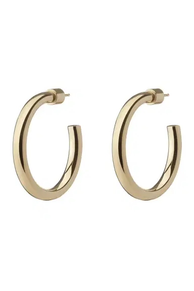Jennifer Fisher Mini Lilly Hoop Earrings - Yellow Gold - 1in | Thumbnail 1 Jennifer Fisher Mini Lilly Hoop Earrings - Yellow Gold - 1in | Thumbnail 1