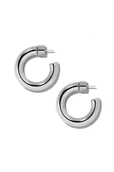 Jennifer Fisher Mini Natasha Hoop Earrings - Silver - 1in | Thumbnail 1