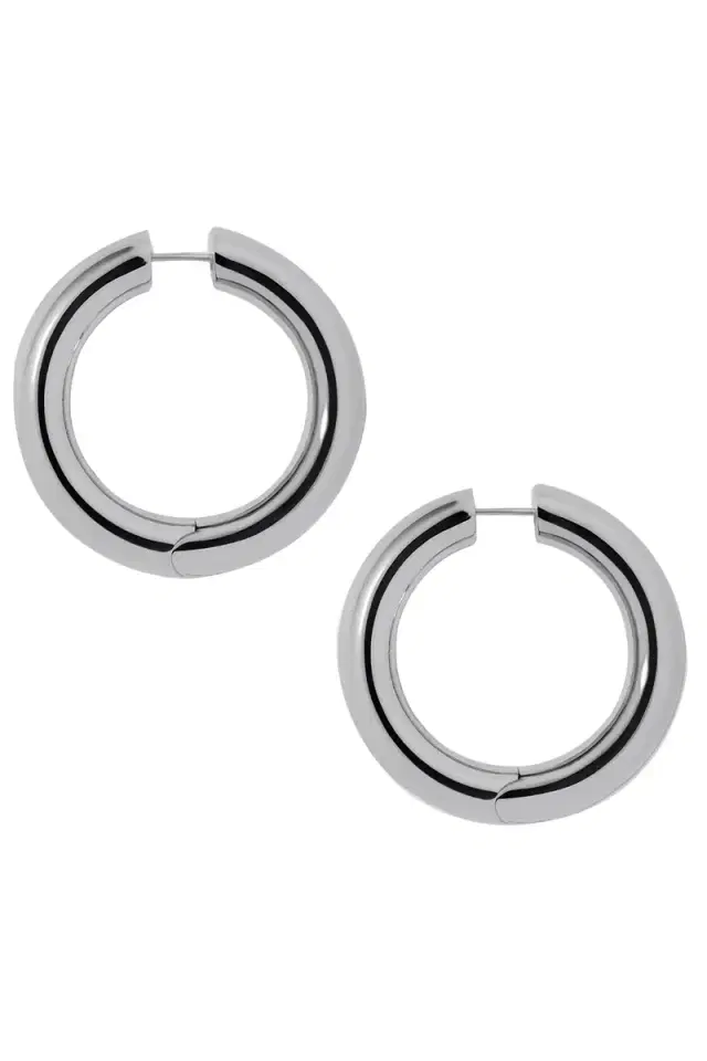 Jennifer Fisher Mini Samira Hinged Hoop Earrings - Silver - 1in