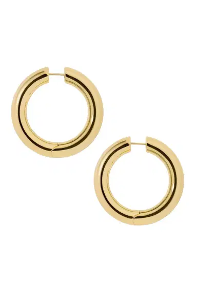 Jennifer Fisher Mini Samira Hinged Hoop Earrings - Yellow Gold - 1in | Thumbnail 1 Jennifer Fisher Mini Samira Hinged Hoop Earrings - Yellow Gold - 1in | Thumbnail 1
