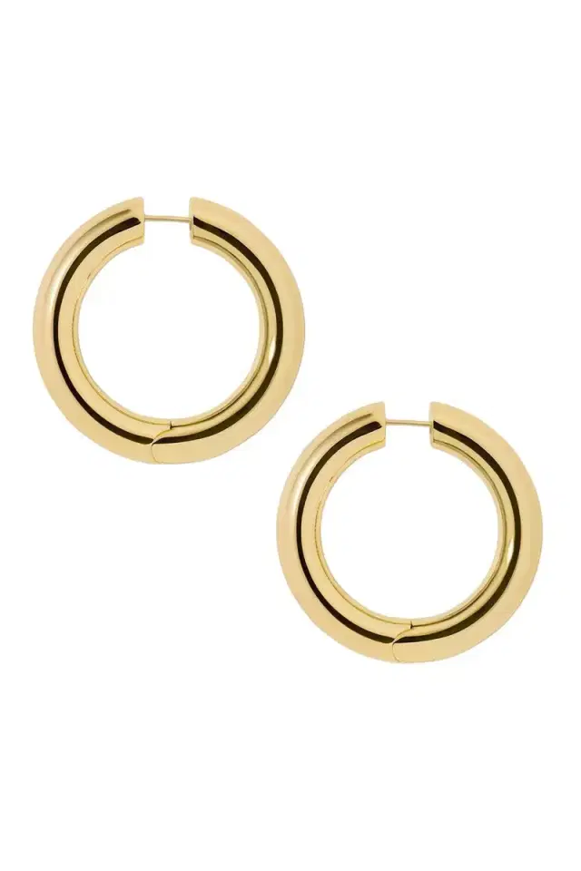Jennifer Fisher Mini Samira Hinged Hoop Earrings - Yellow Gold - 1in