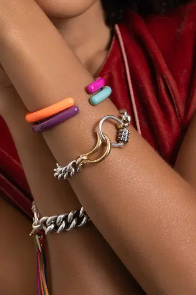 Marla Aaron Minimega Curb Chain Bracelet - Silver Yellow Gold | Thumbnail 4