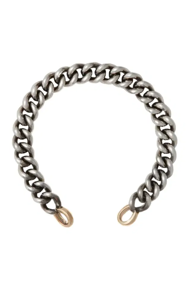 Marla Aaron Minimega Curb Chain Bracelet - Silver Yellow Gold