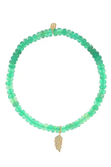 Sydney Evan Mint Opal Tiny Feather Charm Bracelet | Thumbnail 1 Sydney Evan Mint Opal Tiny Feather Charm Bracelet | Thumbnail 1