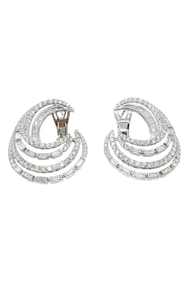 ANDREOLI Mixed Diamond Swirl Earrings | Thumbnail 1