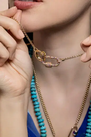Marla Aaron Mixed Sapphire Allstone Lock | Thumbnail 3