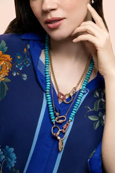 Marla Aaron Mixed Sapphire Allstone Lock | Thumbnail 4