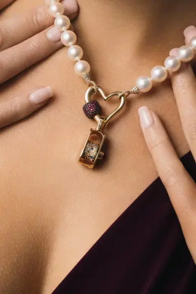 Marla Aaron Mixed Sapphire Stoned Pulley Pendant | Thumbnail 3