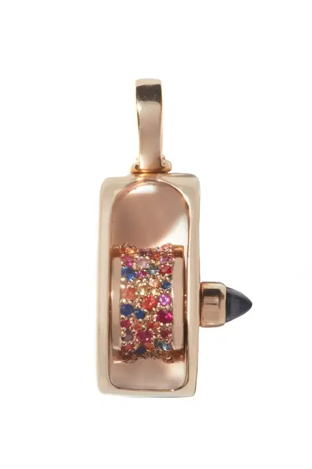 Marla Aaron Mixed Sapphire Stoned Pulley Pendant