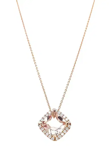 LISA NIK Morganite Diamond Pendant Necklace | Thumbnail 1