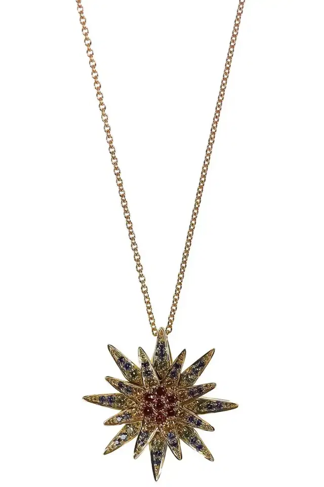 LISA NIK Multi Sapphire Star Necklace