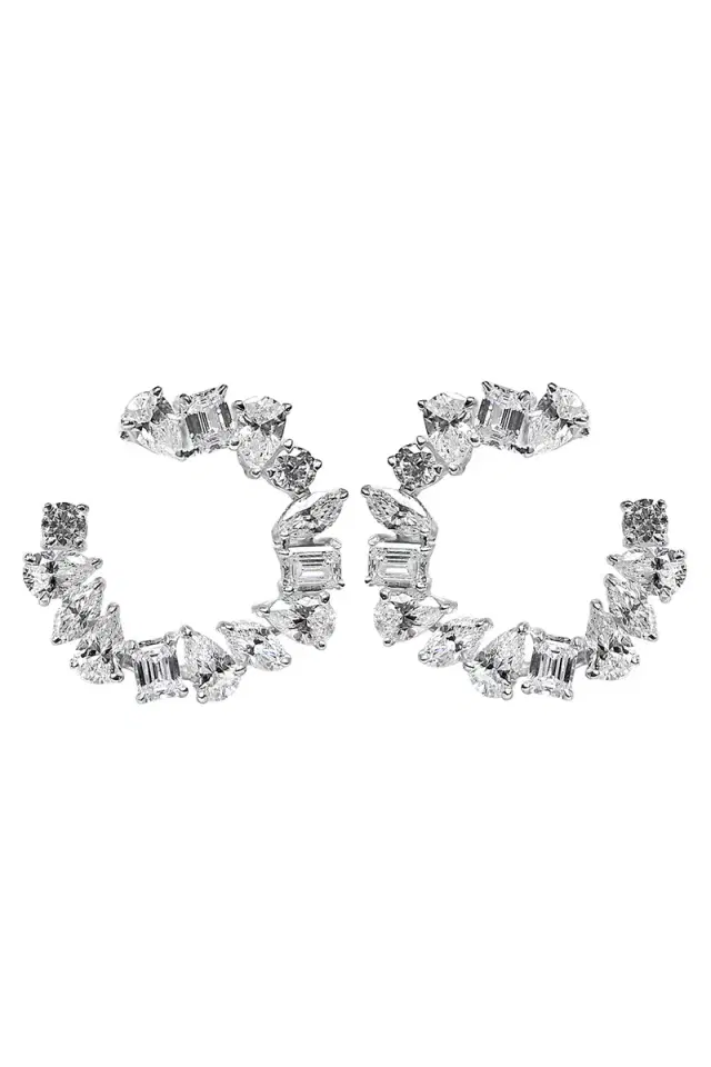 FANTASIA by DESERIO Multi Shape Swirl Earrings