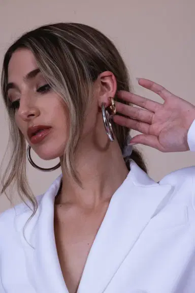 Jennifer Fisher Natasha Hoop Earrings - Silver - 2in | Thumbnail 2