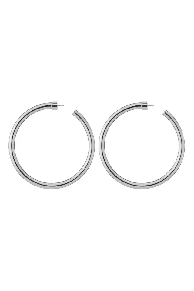 Jennifer Fisher Natasha Hoop Earrings - Silver - 2in