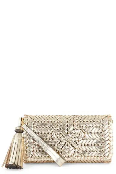 Anya Hindmarch Neeson Tassel Clutch - Platino | Thumbnail 1 Anya Hindmarch Neeson Tassel Clutch - Platino | Thumbnail 1
