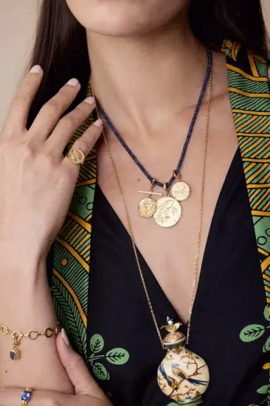 Azlee Of The Stars Aquarius Large Coin Pendant | Thumbnail 3